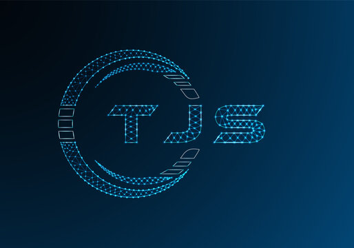 TJS low poly letter logo vector design. TJS lower poly logo design. Low poly logo.