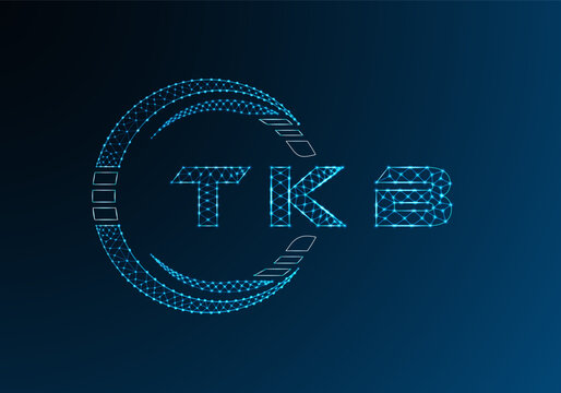 TKB low poly letter logo vector design. TKB lower poly logo design. Low poly logo.
