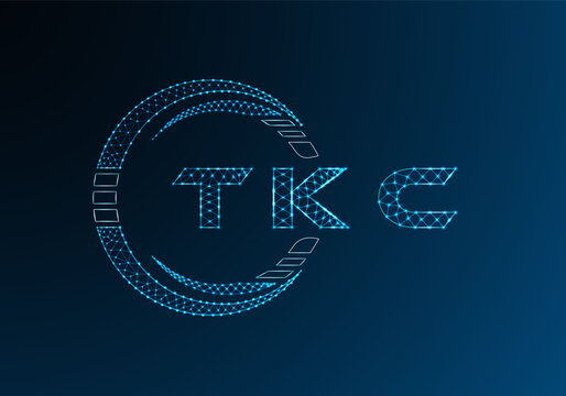 TKC low poly letter logo vector design. TKC lower poly logo design. Low poly logo.