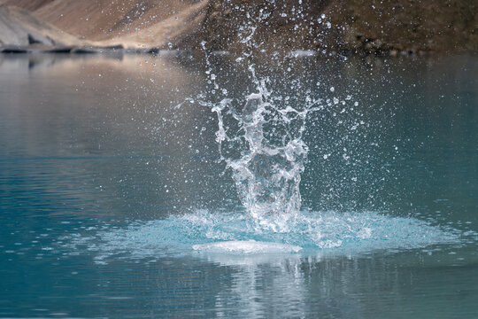 water splash. splashing in the lake