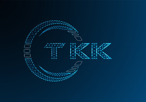 TKK low poly letter logo vector design. TKK lower poly logo design. Low poly logo.