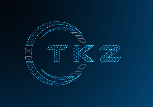 TKZ low poly letter logo vector design. TKZ lower poly logo design. Low poly logo.