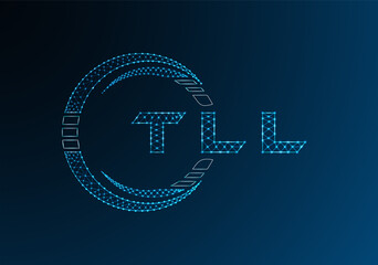 TLL low poly letter logo vector design. TLL lower poly logo design. Low poly logo.