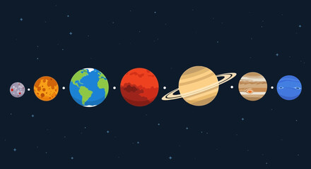 Solar System Planets Lined Up In Space © jas