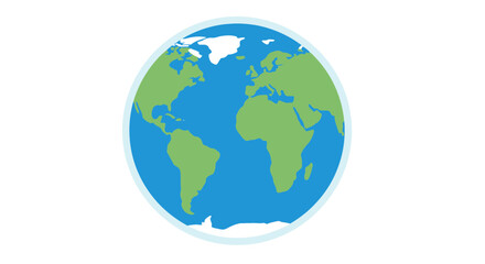 Obraz premium Stylized Earth Globe Icon with Continents and Oceans on White Background