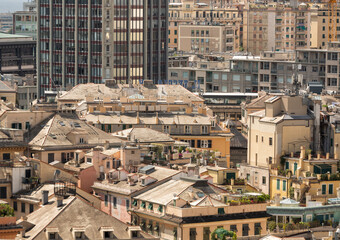 View from the scenic lookout Spianata Castelletto of buildings below