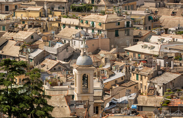 View from the scenic lookout Spianata Castelletto of buildings below