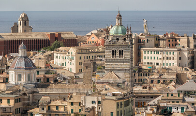 View from the scenic lookout Spianata Castelletto of buildings below