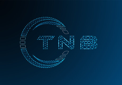 TNB low poly letter logo vector design. TNB lower poly logo design. Low poly logo.