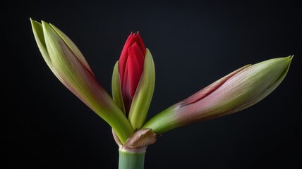 Obraz premium Amaryllis flower buds emerging