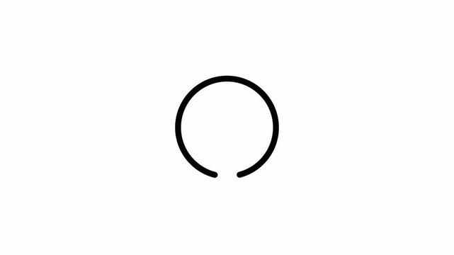 Loading circle icon, loading circle animation, buffering process  on transparent background, loading icon for download progress, load game data,, data setup loading in 4k  with alpha channel.