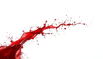 Fototapeta premium A vibrant red liquid splashing dynamically on transparent background