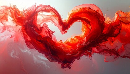 Red Heart Shape Formed by Smoke.