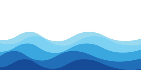 Blue Ocean Wave Layer Vector Background Illustration