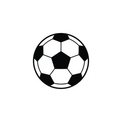 Fototapeta premium A simple black and white illustration of a soccer ball on a plain background.