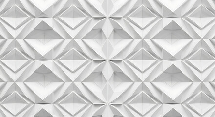 Obraz premium white geometric 3d background texture with modern angular folds creating clean architectural relief for minimalist design concepts.