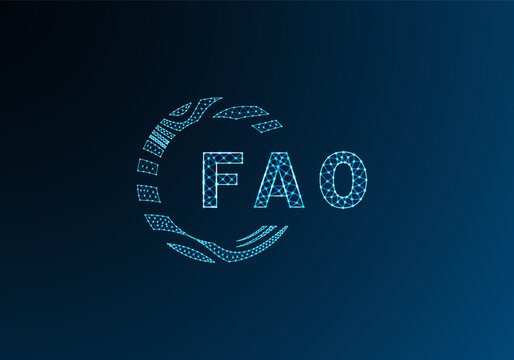 FAO low poly letter logo vector design. FAO lower poly logo design. FAO unique low poly logo design.