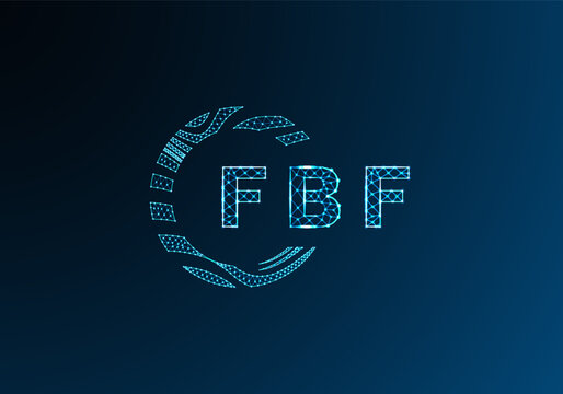 FBF low poly letter logo vector design. FBF lower poly logo design. FBF unique low poly logo design.