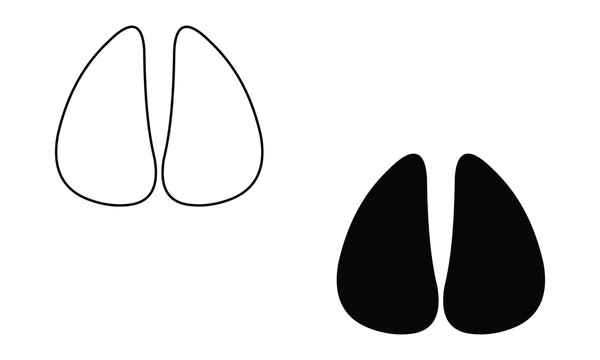 Cow paw vector icon. Cow footprint. Animal paw. Cow hoof icon. Domestic animal paw. Cow trail.