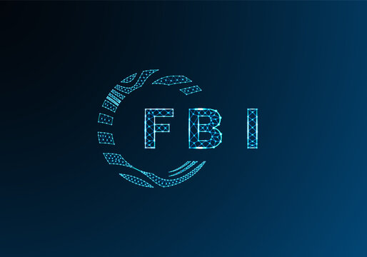 FBI low poly letter logo vector design. FBI lower poly logo design. FBI unique low poly logo design.