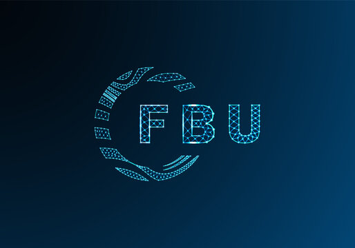 FBU low poly letter logo vector design. FBU lower poly logo design. FBU unique low poly logo design.