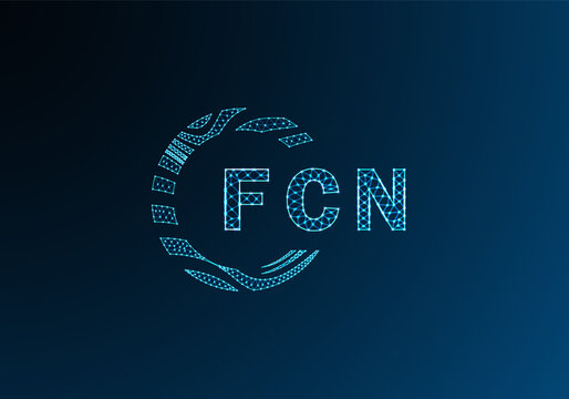 FCN low poly letter logo vector design. FCN lower poly logo design. FCN unique low poly logo design.