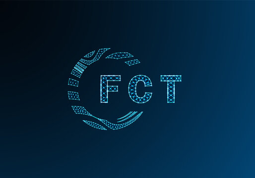 FCT low poly letter logo vector design. FCT lower poly logo design. FCT unique low poly logo design.