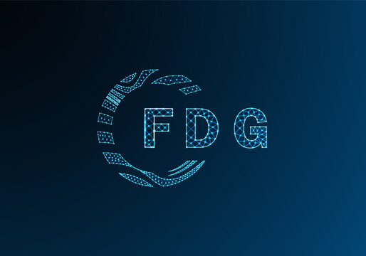 FDG low poly letter logo vector design. FDG lower poly logo design. FDG unique low poly logo design.