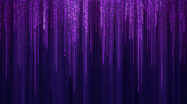 Abstract purple data rain with vertical lines. Digital background.
