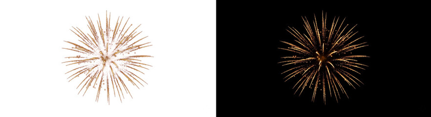 Obraz premium Vibrant firework explodes in night sky creating transparent PNG image