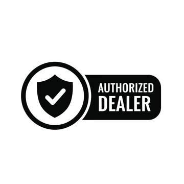 Vector illustration icon authorized dealer icon with shield and checkmark