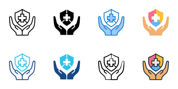 Triage Center icons set multiple style collection. Editable stroke 
