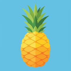 A vibrant flat design illustration of a ripe tropical pineapple