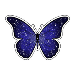 Cosmic Butterfly Made of Stars Celestial Sticker | Starry Cosmic Butterfly Celestial Fantasy Sticker Design | Mystical Butterfly Formed from Stars Cosmic Sticker | Celestial Star Butterfly Galaxy