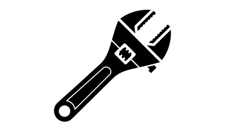 Obraz premium Adjustable wrench icon tool symbol.