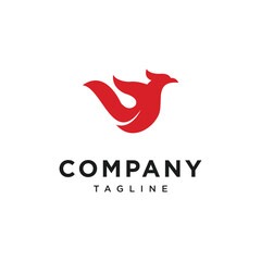 Fire Eagle Bird or Phoenix Logo Icon Vector