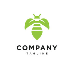 Nature Leaf Bee Logo Icon Vector