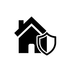 Fototapeta premium Home Security and Property Protection Icon: House with Shield Symbolizing Safety, Insurance, and Residential Safeguard