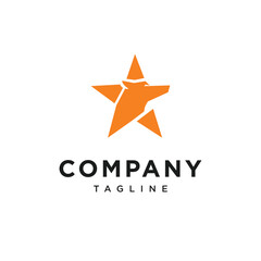 Star Wolf Head Logo Icon Vector