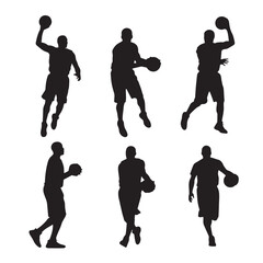 Black Basketball Silhouette Vector, High Quality Illustration on White Background © dream