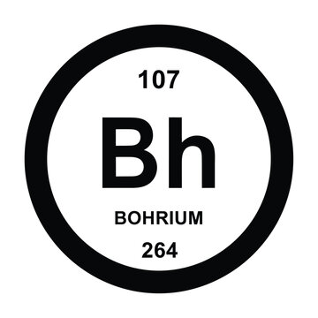 Vector illustration icon bohrium chemical element icon with atomic number and weight