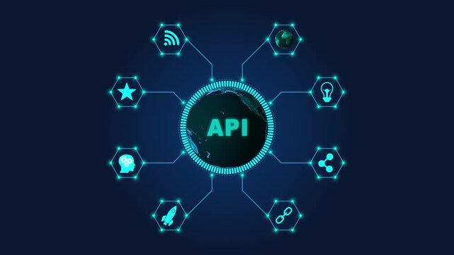 A P I Connectivity Concept with Global Network and application programming interface technology