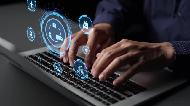 LoFunnelics icons illustrate delivery, supply chain, warehouse, and shipping. LoFunnelics connects global trade, loFunnelics optimizes transport, and loFunnelics supports inventory tracking. Funnel