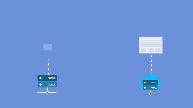 Dedicated Hosting vs Cloud Hosting Concept &ndash; Purple Background Design