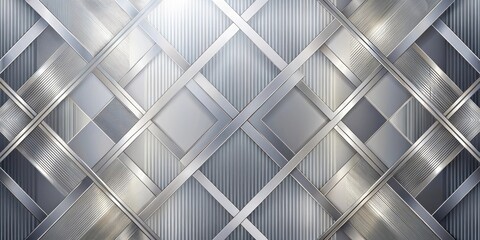 Obraz premium Abstract Geometric Pattern with Metallic Accents and Intersecting Lines of Silver and Gray