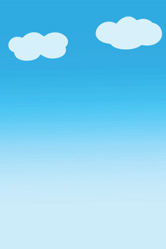 Cute White Clouds on Cerulean Blue Sky Gradient Background