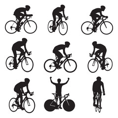Obraz premium Black Cycling Silhouette Vector, High Quality Illustration on White Background