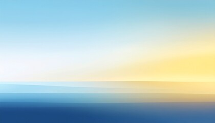 Fototapeta premium A quiet open landscape where the sky dominates the composition with smooth gradient transitions from cool to warm tones. A faint distant ground silhouette and subtle haze create depth in a calm.