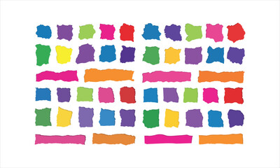 Colorful Torn Paper Pieces Background vector