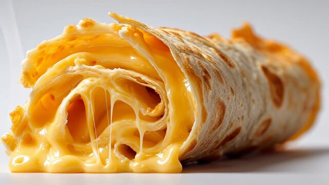 Cheese Filled Crepe Rolled with Melted Cheese Filling